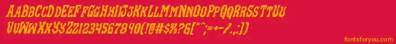 Blackgunkexpandital Font – Orange Fonts on Red Background