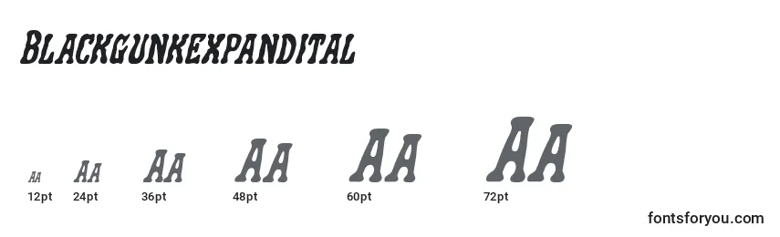 Blackgunkexpandital Font Sizes