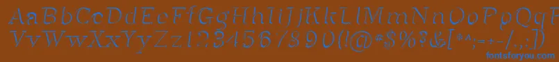 Sfphosphorusdihydride Font – Blue Fonts on Brown Background