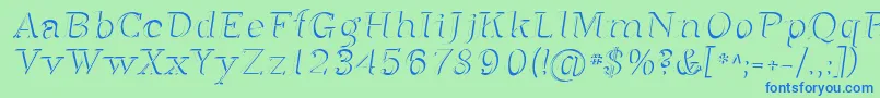 Шрифт Sfphosphorusdihydride – синие шрифты на зелёном фоне