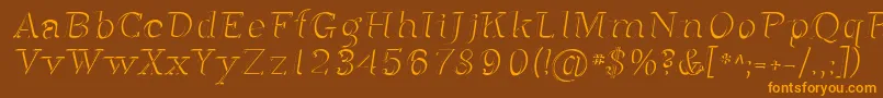 Sfphosphorusdihydride Font – Orange Fonts on Brown Background