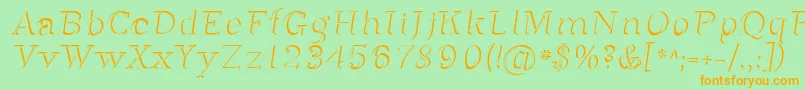 フォントSfphosphorusdihydride – オレンジの文字が緑の背景にあります。