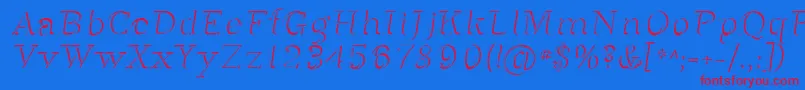 Sfphosphorusdihydride-Schriftart – Rote Schriften auf blauem Hintergrund