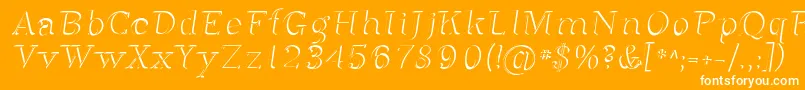 Sfphosphorusdihydride-Schriftart – Weiße Schriften auf orangefarbenem Hintergrund