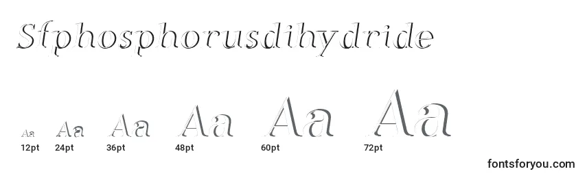Размеры шрифта Sfphosphorusdihydride
