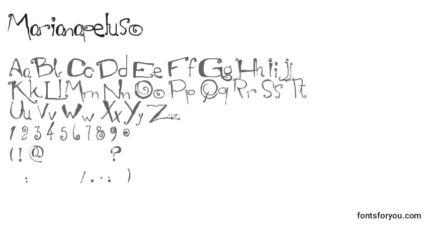 Schriftart Marianapeluso – Alphabet, Zahlen, spezielle Symbole