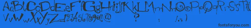 Marianapeluso Font – Black Fonts on Blue Background