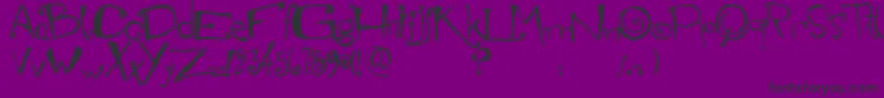 Marianapeluso-Schriftart – Schwarze Schriften auf violettem Hintergrund