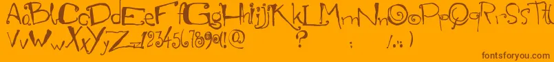 Marianapeluso Font – Brown Fonts on Orange Background