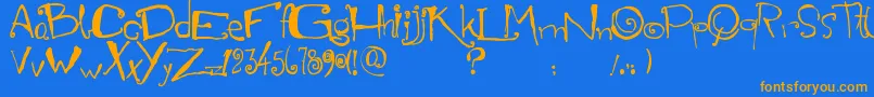 Marianapeluso Font – Orange Fonts on Blue Background