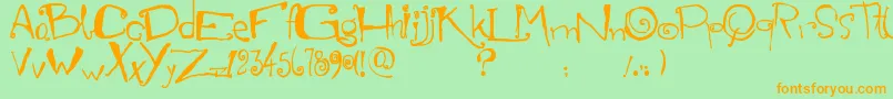 Marianapeluso Font – Orange Fonts on Green Background
