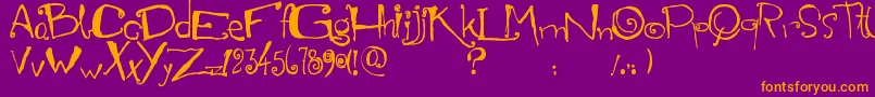 Marianapeluso Font – Orange Fonts on Purple Background