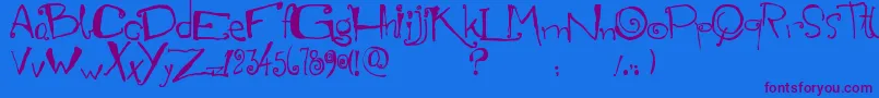 Marianapeluso Font – Purple Fonts on Blue Background