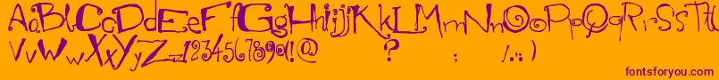 Marianapeluso Font – Purple Fonts on Orange Background