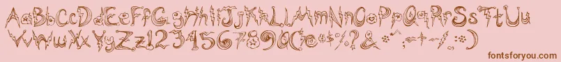 Ponyrides Font – Brown Fonts on Pink Background