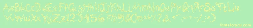 Ponyrides Font – Yellow Fonts on Green Background