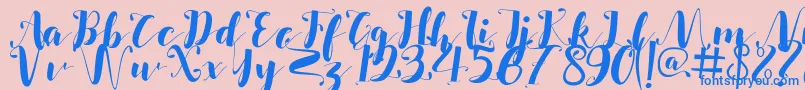 Salsabilla-Schriftart – Blaue Schriften auf rosa Hintergrund