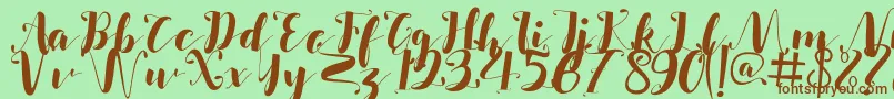 Salsabilla Font – Brown Fonts on Green Background