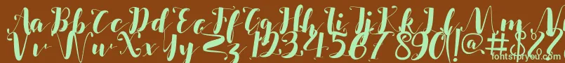 Salsabilla Font – Green Fonts on Brown Background