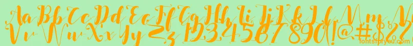 Salsabilla Font – Orange Fonts on Green Background