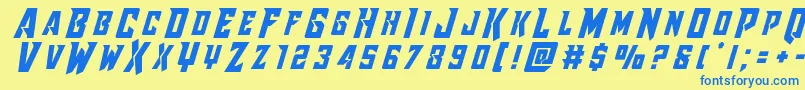 Raidercrusadertitle Font – Blue Fonts on Yellow Background