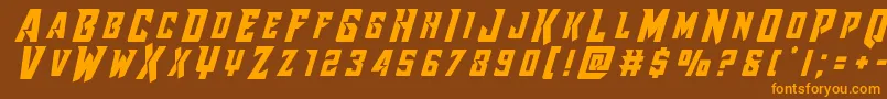 Więcej informacji o czcionce Raidercrusadertitle Czcionka Raidercrusadertitle – pomarańczowe czcionki na brązowym tle