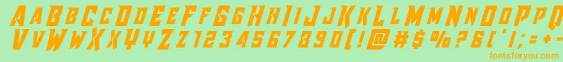 Raidercrusadertitle Font – Orange Fonts on Green Background