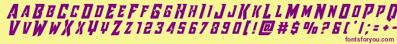 Raidercrusadertitle Font – Purple Fonts on Yellow Background