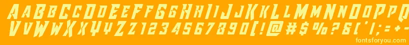 Raidercrusadertitle Font – Yellow Fonts on Orange Background