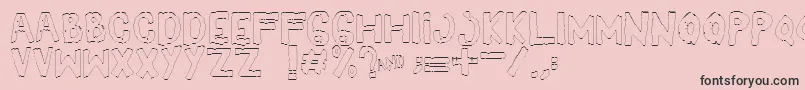 フォントYesOutline – ピンクの背景に黒い文字