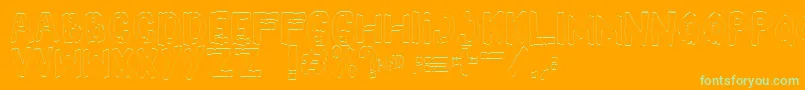 YesOutline-Schriftart – Grüne Schriften auf orangefarbenem Hintergrund