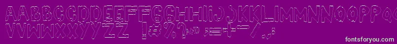 YesOutline Font – Green Fonts on Purple Background