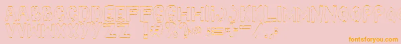 YesOutline-Schriftart – Orangefarbene Schriften auf rosa Hintergrund