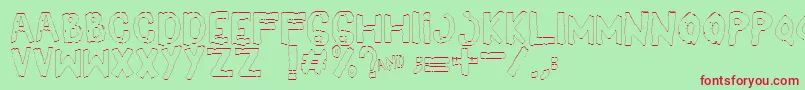 YesOutline Font – Red Fonts on Green Background