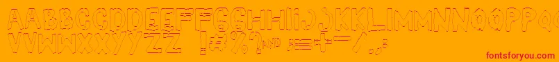 フォントYesOutline – オレンジの背景に赤い文字