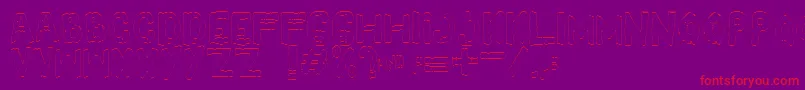 YesOutline-Schriftart – Rote Schriften auf violettem Hintergrund