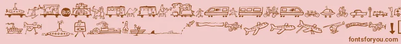 Aletransportll Font – Brown Fonts on Pink Background