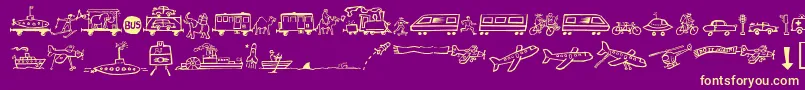 Aletransportll Font – Yellow Fonts on Purple Background