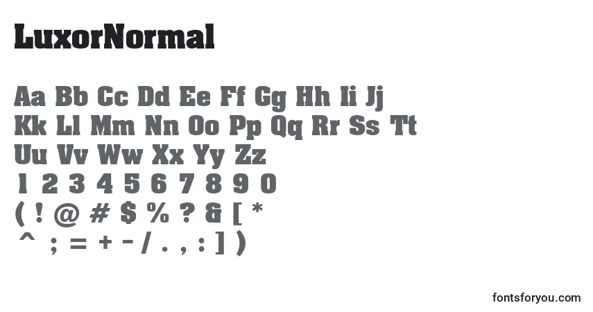 Czcionka LuxorNormal – alfabet, cyfry, specjalne znaki