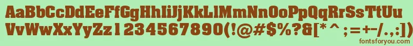 LuxorNormal Font – Brown Fonts on Green Background