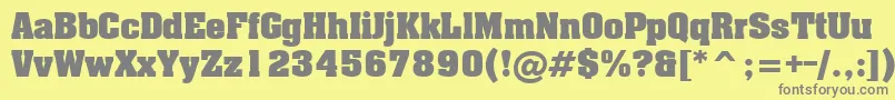 フォントLuxorNormal – 黄色の背景に灰色の文字