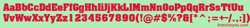 LuxorNormal Font – Red Fonts on Green Background