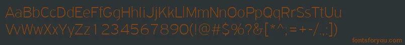 Шрифт PfhighwaysansproThin – коричневые шрифты на чёрном фоне