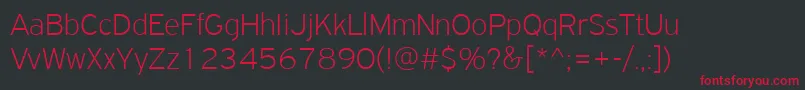 PfhighwaysansproThin Font – Red Fonts on Black Background