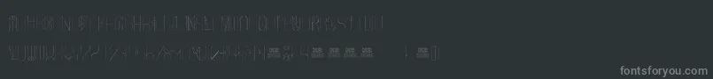FreakShowThin-fontti – harmaat kirjasimet mustalla taustalla