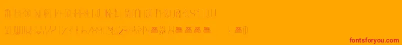 Fonte FreakShowThin – fontes vermelhas em um fundo laranja
