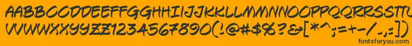 Keelbrg Font – Black Fonts on Orange Background