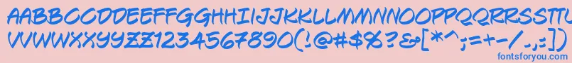 Keelbrg Font – Blue Fonts on Pink Background