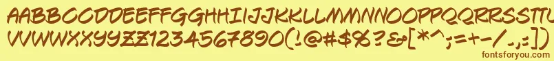 Keelbrg Font – Brown Fonts on Yellow Background