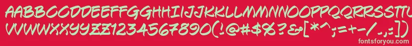 Keelbrg Font – Green Fonts on Red Background